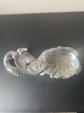 Arthur Court Silver Elephant Head Spoon Rest from Safari Collection